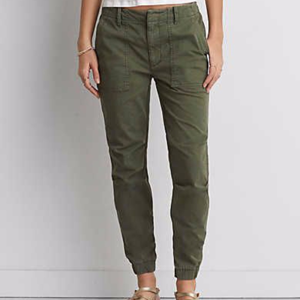 American Eagle Jogger 12 Regular Stretch in Olive Green